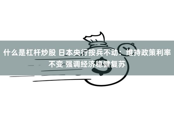 什么是杠杆炒股 日本央行按兵不动：维持政策利率不变 强调经济稳健复苏