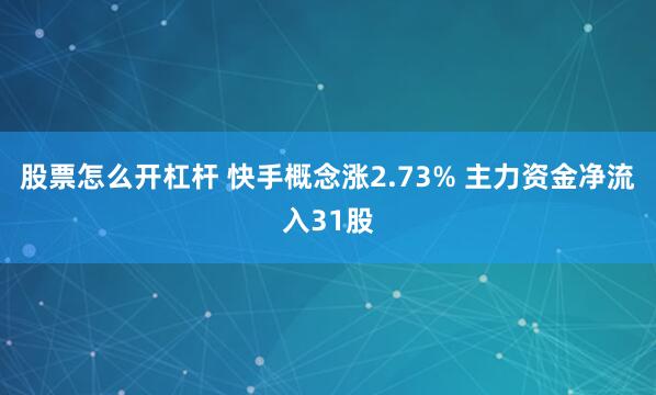 股票怎么开杠杆 快手概念涨2.73% 主力资金净流入31股