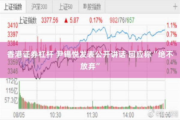 香港证券杠杆 尹锡悦发表公开讲话 回应称“绝不放弃”