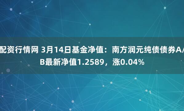 配资行情网 3月14日基金净值：南方润元纯债债券A/B最新净值1.2589，涨0.04%